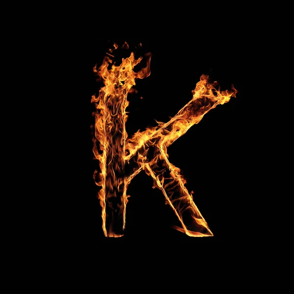 Single Letter of Fire Flames Alphabet — стоковое фото