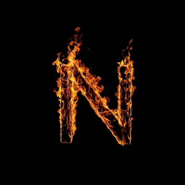 Letra única del alfabeto de llamas de fuego — Foto de Stock