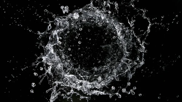 Water vortex isolated on black background — ストック写真