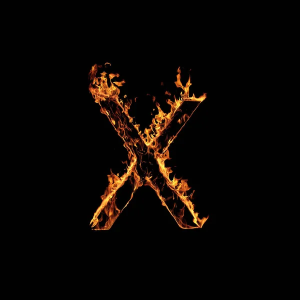 Single Letter of Fire Flames Alphabet — Stockfoto