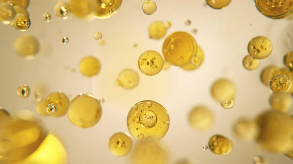Oil Bubbles on Golden Background — Stock Photo, Image