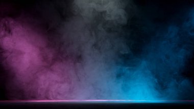Neon atmosferik duman, soyut arkaplan.
