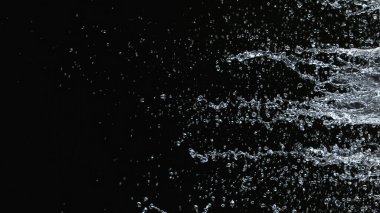 Freeze motion of water splash on black background