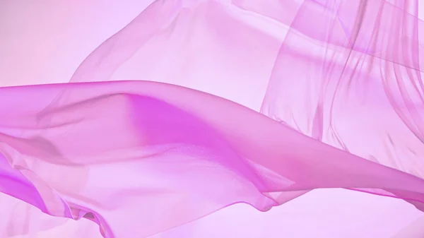 Pastel color transparent silk fabric flowing by wind — ストック写真
