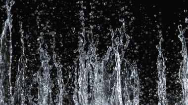 Freeze motion of water splash on black background