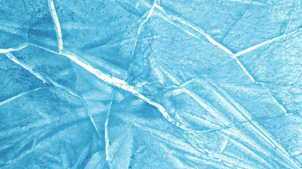 Textura Hielo Abstracta Una Red Grietas Pedazo Hielo Azul — Foto de Stock