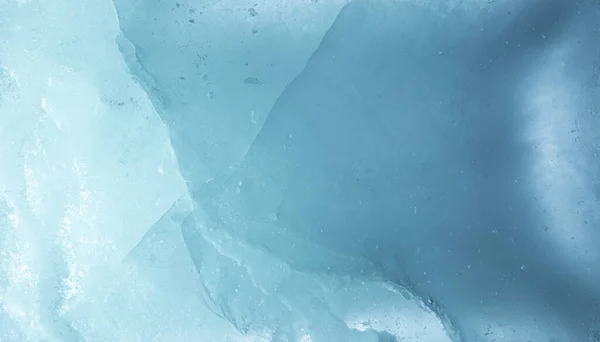 Textura Gelo Abstrata Uma Rede Rachaduras Num Pedaço Gelo Azul — Fotografia de Stock