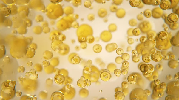 Moving Oil Bubbles Light Background Macro Shot — Stock Photo, Image