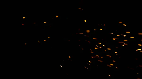 Flying Fire Sparkles Detail Shot Low Depth Focus Filmed High — ストック写真