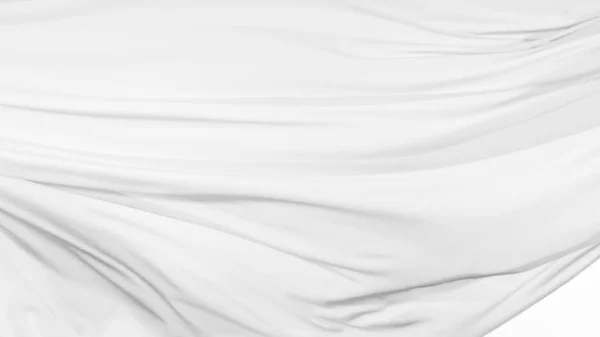 White Transparent Silk Fabric Flowing Wind Freeze Motion — Foto de Stock