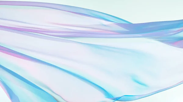 Pastel Color Transparent Silk Fabric Flowing Wind Freeze Motion — Stockfoto