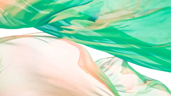 Pastel Color Transparent Silk Fabric Flowing Wind Freeze Motion — Stockfoto