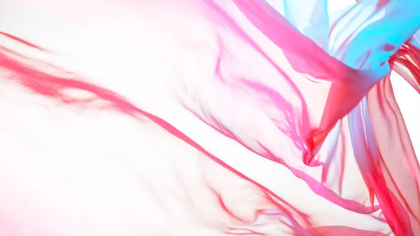 Pastel Color Transparent Silk Fabric Flowing Wind Freeze Motion — ストック写真