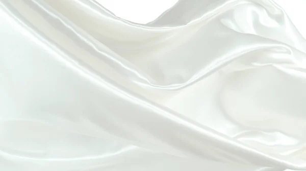 White Transparent Silk Fabric Flowing Wind Freeze Motion — Fotografia de Stock