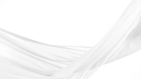 White Transparent Silk Fabric Flowing Wind Freeze Motion — Foto Stock