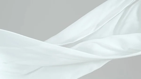 White Transparent Silk Fabric Flowing Wind Freeze Motion — Fotografia de Stock