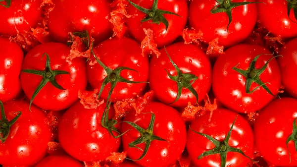 Freeze Motion Shot Splashing Fresh Tomatoes Close — Stock Photo, Image