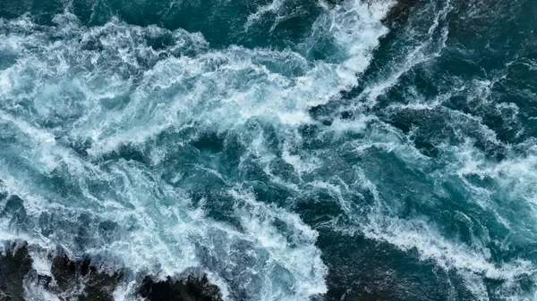 Aerial View Waves Rapids Wild River Close Top Shot — Stock Photo, Image
