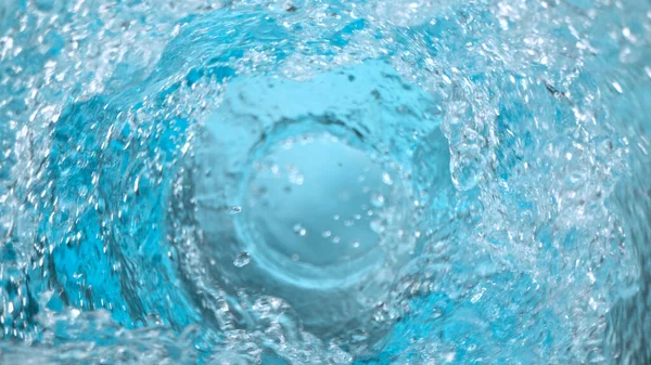 Freeze Motion Skott Vatten Vortex Splash Svart Bakgrund 1000Fps — Stockfoto
