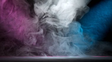 Neon atmosferik duman, soyut arka plan, yakın plan..