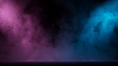 Neon atmospheric smoke, abstract background, close-up.