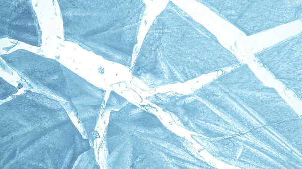 Абстрактная Текстура Льда Сеть Трещин Голубом Льду — стоковое фото