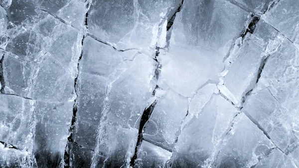 Abstrakte Eisbeschaffenheit Ein Netz Von Rissen Auf Einem Stück Blauem — Stockfoto