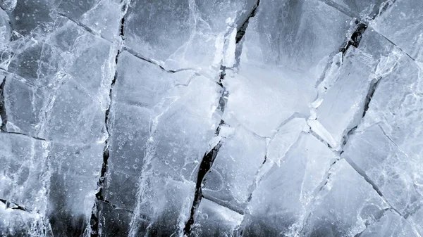 Textura Hielo Abstracta Una Red Grietas Pedazo Hielo Azul —  Fotos de Stock