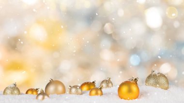 Bokeh Işıkları ve Düşen Kar Taneleri ile Noel Durgun Yaşamı