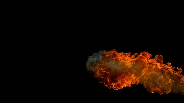 Fire Blasts Black Background Close — Stock Photo, Image