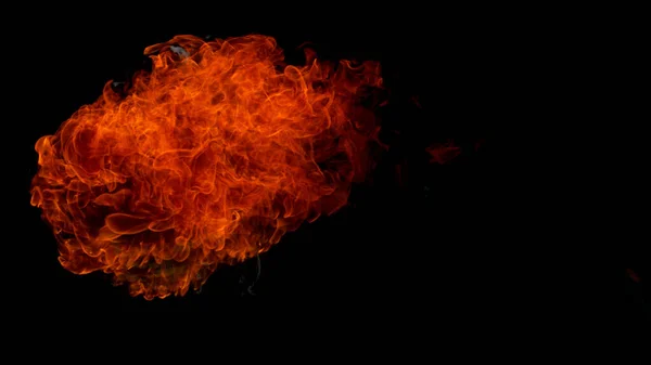 Fire Blasts Black Background Close — Stock Photo, Image