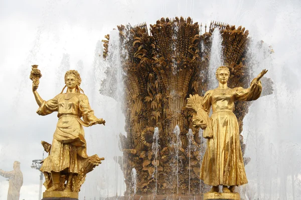 Słynna fontanna przyjaźni Narodów w Moskwie — Zdjęcie stockowe