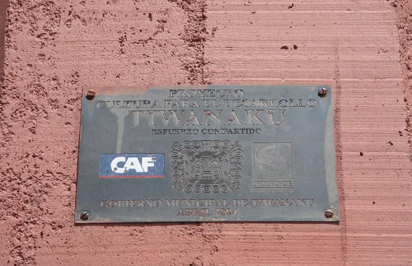 Tiwanaku arkeolojik site işareti — Stok fotoğraf