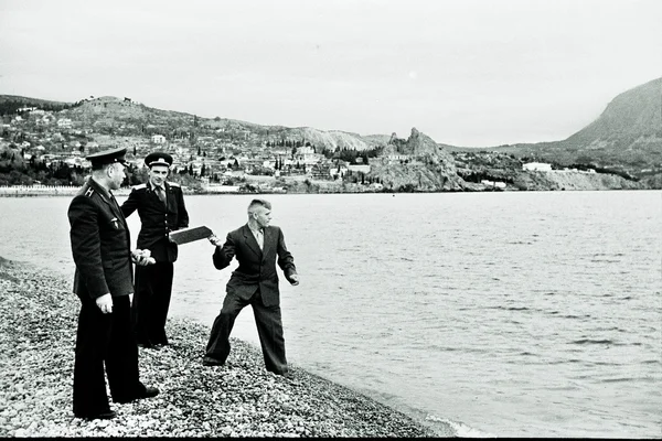 Grupo de veteranos soviéticos em Sevastopol, URSS, 1950 — Fotografia de Stock