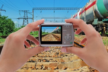 Photographing train clipart