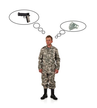 Man in camouflage clipart