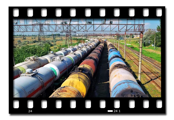 Tåg transporter olja — Stockfoto