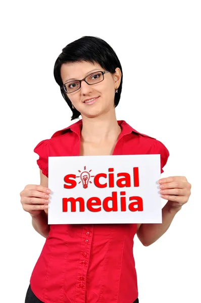 Plakkaat met sociale media — Stockfoto