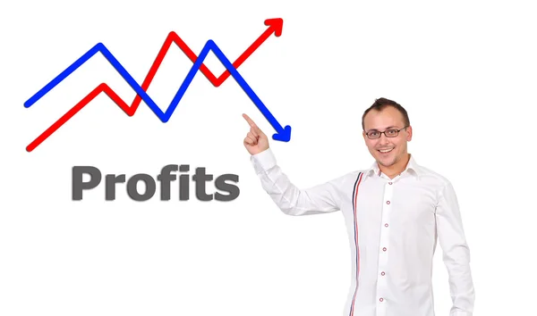 Points to scheme profits — Stock Photo, Image