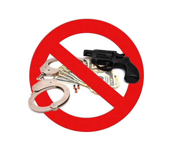 Znak stop pistolet — Zdjęcie stockowe