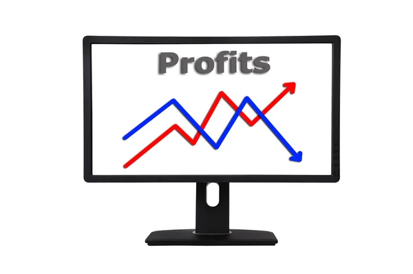 Graf v monitoru — Stock fotografie