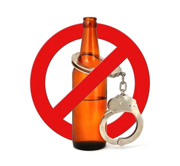 Znak stop alkohol — Zdjęcie stockowe