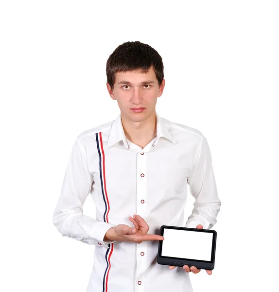 Man with tablet — Stock Photo, Image