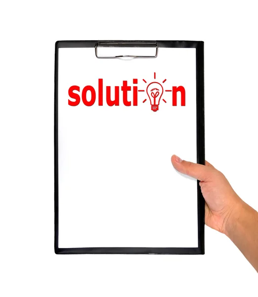 Clipboard whit solution — Stock Photo, Image