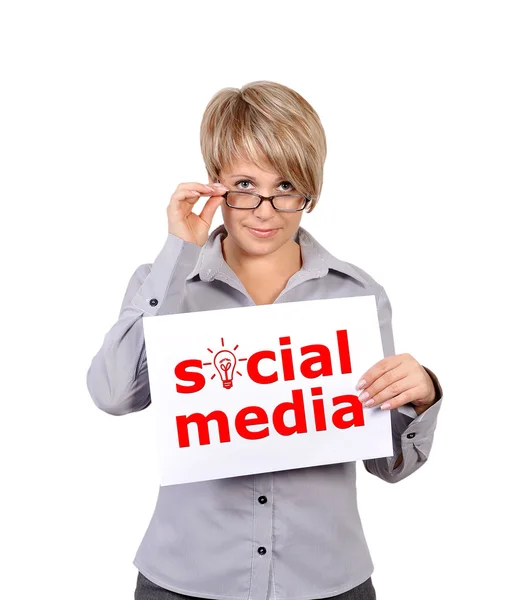 Placard social media — Stock Photo, Image