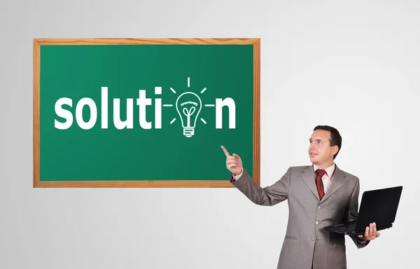 Man and solution — Stock Photo, Image