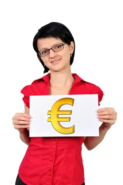 Plakat med euro-symbolen — Stockfoto