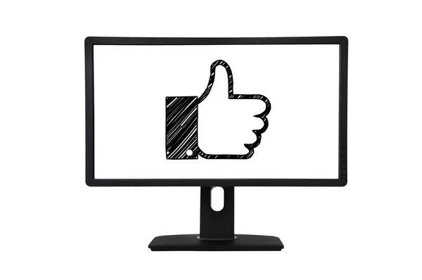 Monitor met als symbool — Stockfoto