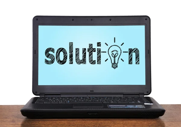 Laptop with solution — Stock Photo, Image