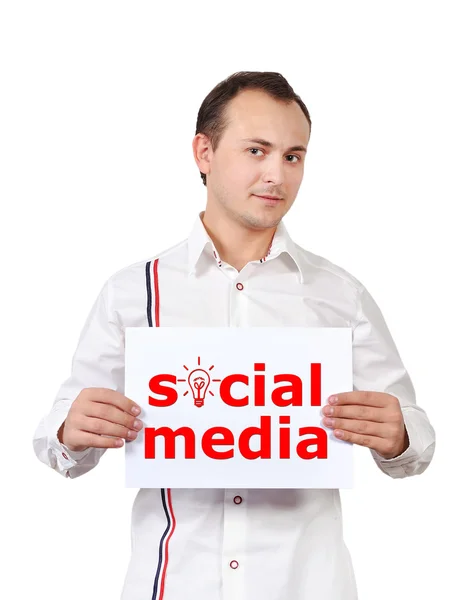 Poster with social media — Stock Photo, Image